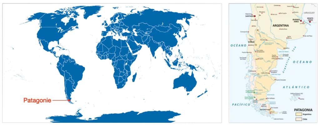 Carte du monde par Peter Hermes Furian © Carte de Patagonie par Lesniewski, Adobe stock